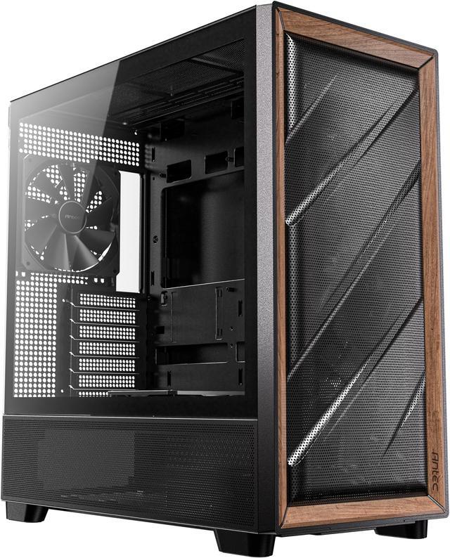 Alt view image 2 of 20 - Antec FLUX Wood, 5 x PWM Fans Included, High-Airflow Front Panel With Walnut Wood, Type-C, 420mm Radiator & Back Connect Motherboard Support, Up to 9 Fans Simultaneously, Mid-Tower E-ATX PC Case