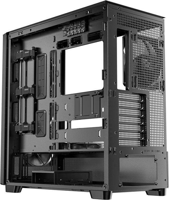 Alt view image 4 of 20 - Antec FLUX Wood, 5 x PWM Fans Included, High-Airflow Front Panel With Walnut Wood, Type-C, 420mm Radiator & Back Connect Motherboard Support, Up to 9 Fans Simultaneously, Mid-Tower E-ATX PC Case