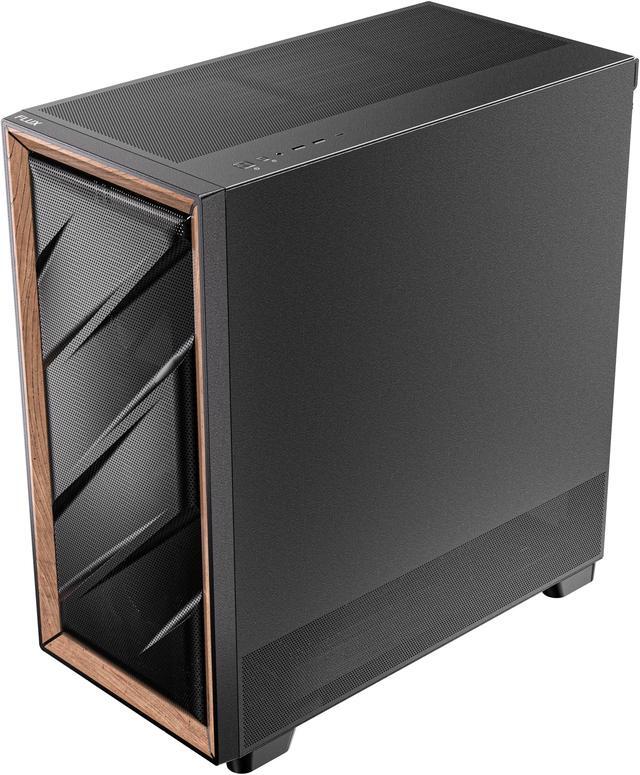 Alt view image 13 of 20 - Antec FLUX Wood, 5 x PWM Fans Included, High-Airflow Front Panel With Walnut Wood, Type-C, 420mm Radiator & Back Connect Motherboard Support, Up to 9 Fans Simultaneously, Mid-Tower E-ATX PC Case
