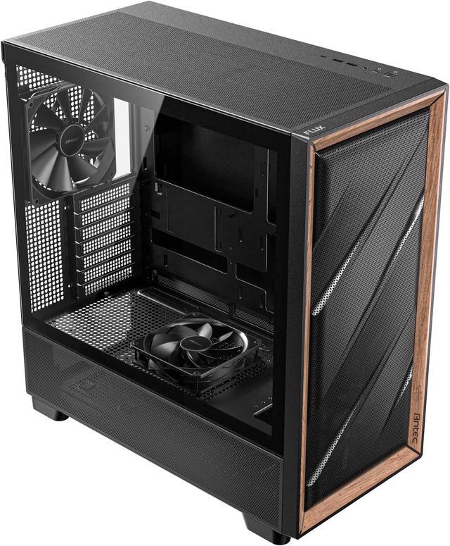 Alt view image 14 of 20 - Antec FLUX Wood, 5 x PWM Fans Included, High-Airflow Front Panel With Walnut Wood, Type-C, 420mm Radiator & Back Connect Motherboard Support, Up to 9 Fans Simultaneously, Mid-Tower E-ATX PC Case