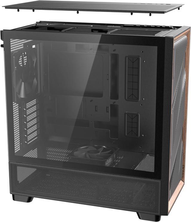 Alt view image 15 of 20 - Antec FLUX Wood, 5 x PWM Fans Included, High-Airflow Front Panel With Walnut Wood, Type-C, 420mm Radiator & Back Connect Motherboard Support, Up to 9 Fans Simultaneously, Mid-Tower E-ATX PC Case