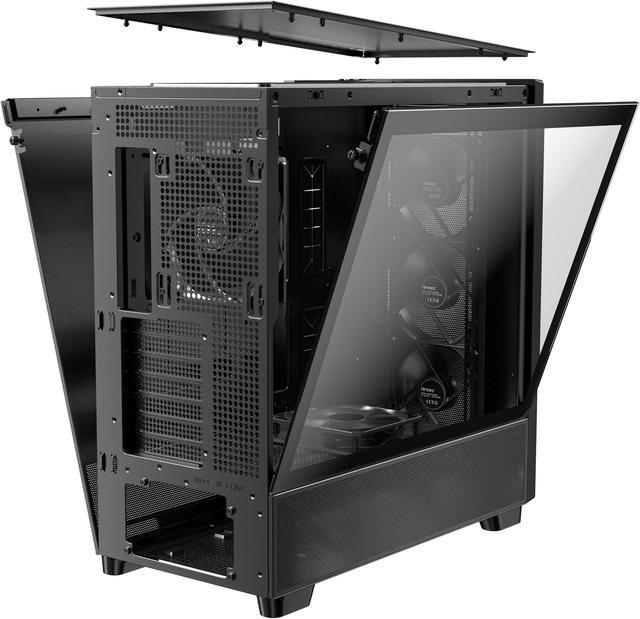 Alt view image 16 of 20 - Antec FLUX Wood, 5 x PWM Fans Included, High-Airflow Front Panel With Walnut Wood, Type-C, 420mm Radiator & Back Connect Motherboard Support, Up to 9 Fans Simultaneously, Mid-Tower E-ATX PC Case