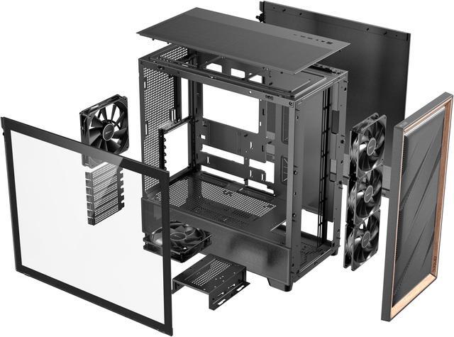 Alt view image 18 of 20 - Antec FLUX Wood, 5 x PWM Fans Included, High-Airflow Front Panel With Walnut Wood, Type-C, 420mm Radiator & Back Connect Motherboard Support, Up to 9 Fans Simultaneously, Mid-Tower E-ATX PC Case