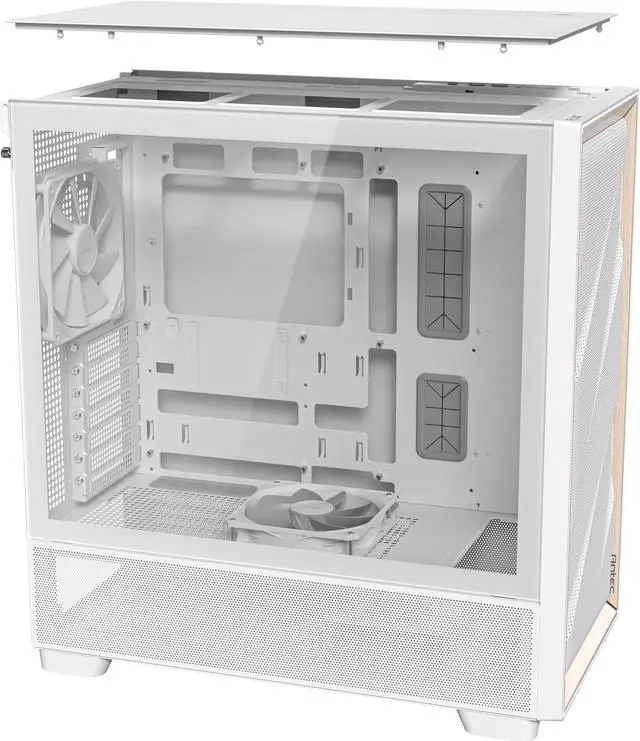 Alt view image 15 of 20 - Antec FLUX Wood White, 5 x PWM Fans Included, High-Airflow Front Panel With Birch Wood, Type-C, 420mm Radiator & Back Connect Motherboard Support, Up to 9 Fans Simultaneously, Mid-Tower E-ATX PC Case