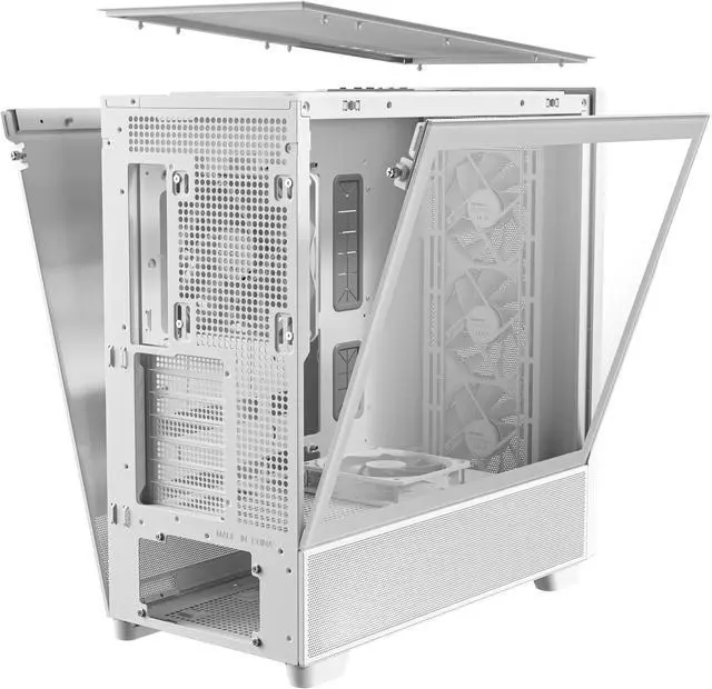 Alt view image 16 of 20 - Antec FLUX Wood White, 5 x PWM Fans Included, High-Airflow Front Panel With Birch Wood, Type-C, 420mm Radiator & Back Connect Motherboard Support, Up to 9 Fans Simultaneously, Mid-Tower E-ATX PC Case
