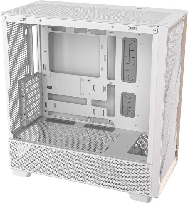 Alt view image 19 of 20 - Antec FLUX Wood White, 5 x PWM Fans Included, High-Airflow Front Panel With Birch Wood, Type-C, 420mm Radiator & Back Connect Motherboard Support, Up to 9 Fans Simultaneously, Mid-Tower E-ATX PC Case