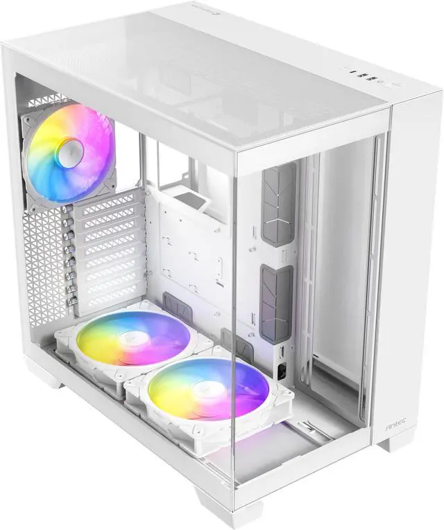 Alt view image 3 of 12 - Antec C8 ARGB White, 2x TQR 160mm & 1x TQ 140mm ARGB PWM Fans Included,dual-chamber layout, Type-C, 360mm Radiator Support, Seamless TG Front & Side Panels, RTX 40 compatible, Full-Tower E-ATX PC Case