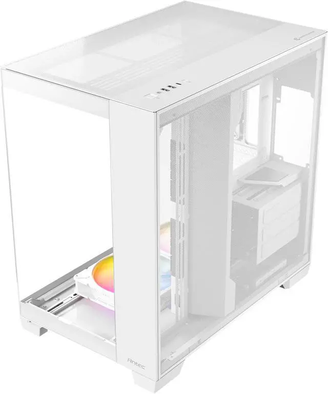 Alt view image 4 of 12 - Antec C8 ARGB White, 2x TQR 160mm & 1x TQ 140mm ARGB PWM Fans Included,dual-chamber layout, Type-C, 360mm Radiator Support, Seamless TG Front & Side Panels, RTX 40 compatible, Full-Tower E-ATX PC Case