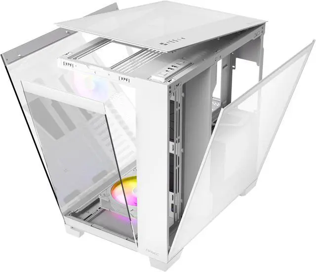 Alt view image 9 of 12 - Antec C8 ARGB White, 2x TQR 160mm & 1x TQ 140mm ARGB PWM Fans Included,dual-chamber layout, Type-C, 360mm Radiator Support, Seamless TG Front & Side Panels, RTX 40 compatible, Full-Tower E-ATX PC Case