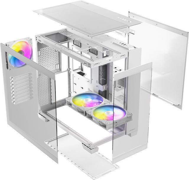 Alt view image 11 of 12 - Antec C8 ARGB White, 2x TQR 160mm & 1x TQ 140mm ARGB PWM Fans Included,dual-chamber layout, Type-C, 360mm Radiator Support, Seamless TG Front & Side Panels, RTX 40 compatible, Full-Tower E-ATX PC Case