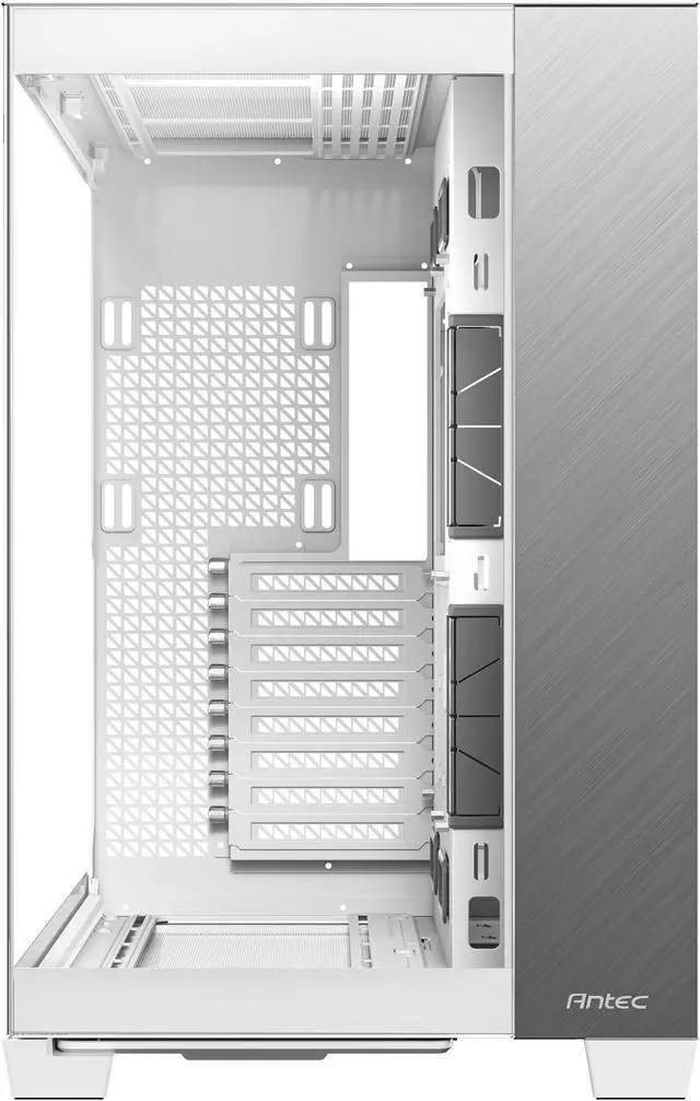 Alt view image 3 of 19 - Antec C8 Aluminum White, Fans not Included, Aluminum Front Panel, Dual-chamber Layout, Type-C, 360mm Radiator Support, Seamless TG Front & Side Panels, RTX 40 compatible, Full-Tower E-ATX PC Case