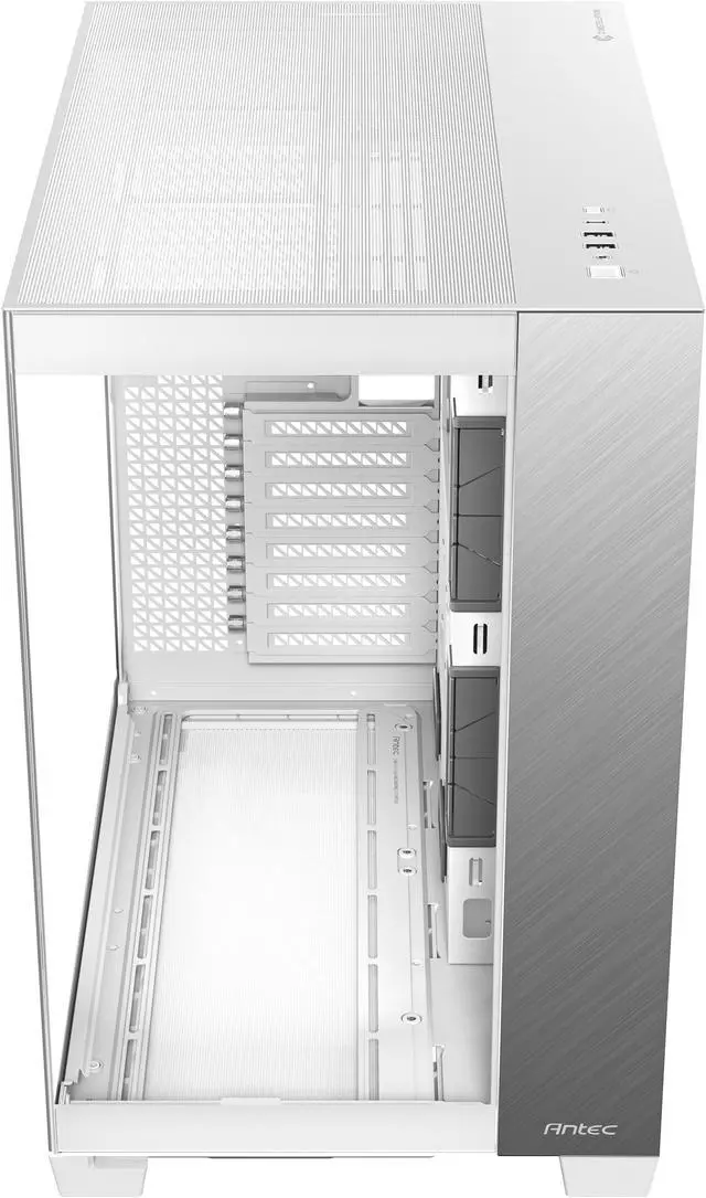 Alt view image 10 of 19 - Antec C8 Aluminum White, Fans not Included, Aluminum Front Panel, Dual-chamber Layout, Type-C, 360mm Radiator Support, Seamless TG Front & Side Panels, RTX 40 compatible, Full-Tower E-ATX PC Case