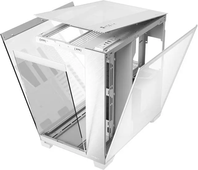 Alt view image 12 of 19 - Antec C8 Aluminum White, Fans not Included, Aluminum Front Panel, Dual-chamber Layout, Type-C, 360mm Radiator Support, Seamless TG Front & Side Panels, RTX 40 compatible, Full-Tower E-ATX PC Case