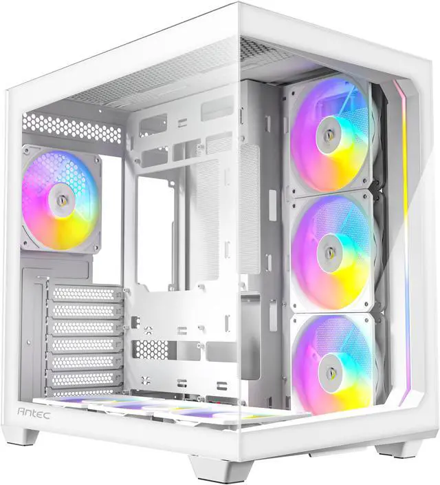Alt view image 2 of 16 - Antec C5 ARGB White, 7 x 120mm ARGB PWM Fans Included, Up to 10 Fans Simultaneously, Type-C 3.2 Gen 2 port, Seamless Tempered Glass Front & Side Panels, 360mm Radiator Support, Mid-Tower ATX PC Case