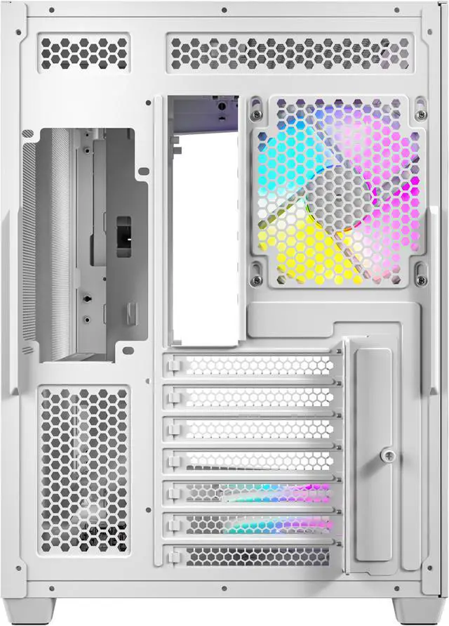 Alt view image 3 of 16 - Antec C5 ARGB White, 7 x 120mm ARGB PWM Fans Included, Up to 10 Fans Simultaneously, Type-C 3.2 Gen 2 port, Seamless Tempered Glass Front & Side Panels, 360mm Radiator Support, Mid-Tower ATX PC Case