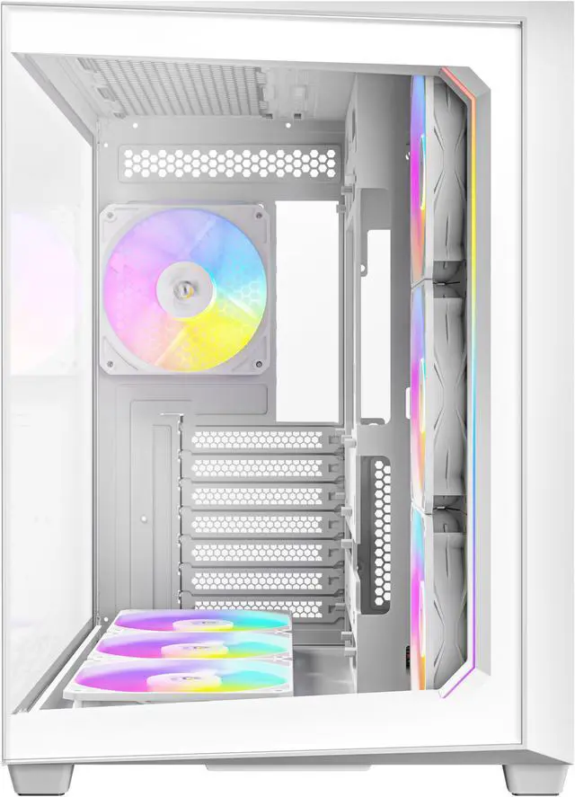 Alt view image 4 of 16 - Antec C5 ARGB White, 7 x 120mm ARGB PWM Fans Included, Up to 10 Fans Simultaneously, Type-C 3.2 Gen 2 port, Seamless Tempered Glass Front & Side Panels, 360mm Radiator Support, Mid-Tower ATX PC Case
