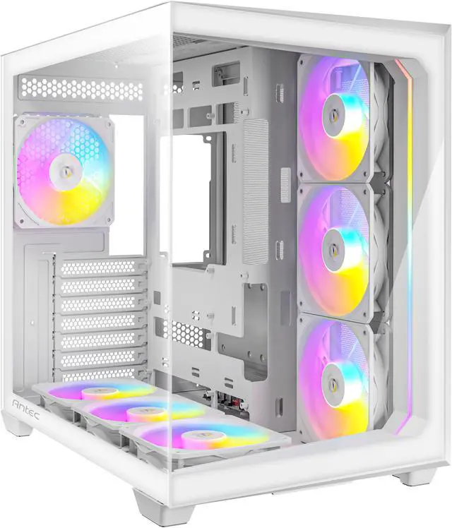 Alt view image 7 of 16 - Antec C5 ARGB White, 7 x 120mm ARGB PWM Fans Included, Up to 10 Fans Simultaneously, Type-C 3.2 Gen 2 port, Seamless Tempered Glass Front & Side Panels, 360mm Radiator Support, Mid-Tower ATX PC Case