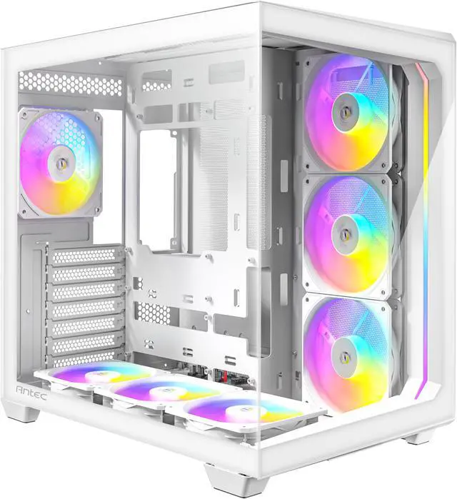 Alt view image 8 of 16 - Antec C5 ARGB White, 7 x 120mm ARGB PWM Fans Included, Up to 10 Fans Simultaneously, Type-C 3.2 Gen 2 port, Seamless Tempered Glass Front & Side Panels, 360mm Radiator Support, Mid-Tower ATX PC Case