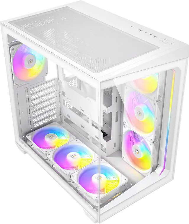 Alt view image 16 of 16 - Antec C5 ARGB White, 7 x 120mm ARGB PWM Fans Included, Up to 10 Fans Simultaneously, Type-C 3.2 Gen 2 port, Seamless Tempered Glass Front & Side Panels, 360mm Radiator Support, Mid-Tower ATX PC Case