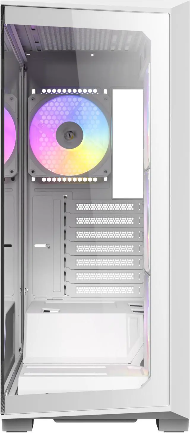 Alt view image 4 of 16 - Antec C3 ARGB White, 3 x 120mm & 1 x 120mm ARGB PWM Fans Included, Up to 8 Fans Simultaneously, Type-C 3.2 Gen 2 port, Seamless Tempered Glass Front & Side Panels, 360mm Radiator Support, Mid-Tower ATX PC Case