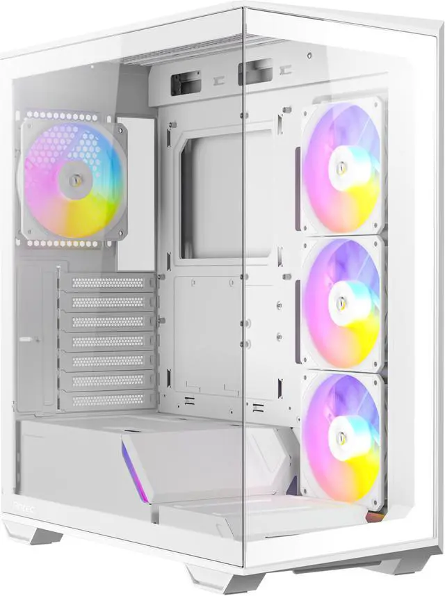 Alt view image 9 of 16 - Antec C3 ARGB White, 3 x 120mm & 1 x 120mm ARGB PWM Fans Included, Up to 8 Fans Simultaneously, Type-C 3.2 Gen 2 port, Seamless Tempered Glass Front & Side Panels, 360mm Radiator Support, Mid-Tower ATX PC Case