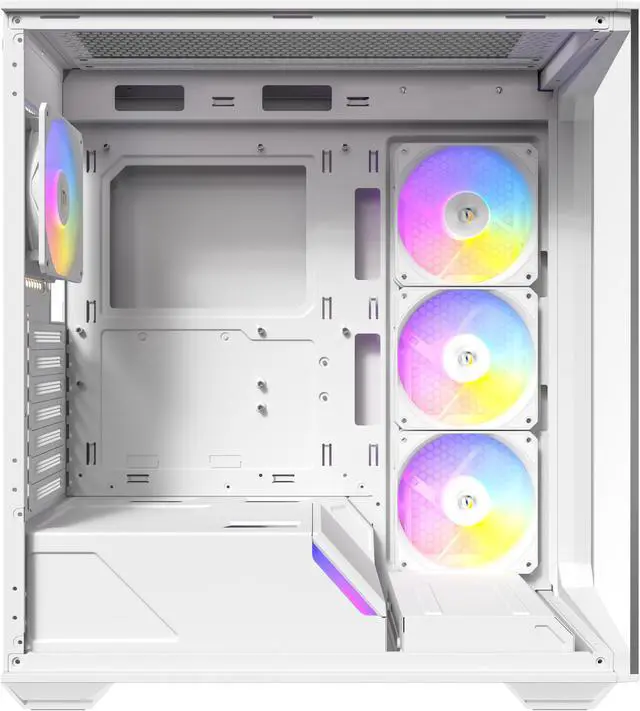 Alt view image 10 of 16 - Antec C3 ARGB White, 3 x 120mm & 1 x 120mm ARGB PWM Fans Included, Up to 8 Fans Simultaneously, Type-C 3.2 Gen 2 port, Seamless Tempered Glass Front & Side Panels, 360mm Radiator Support, Mid-Tower ATX PC Case