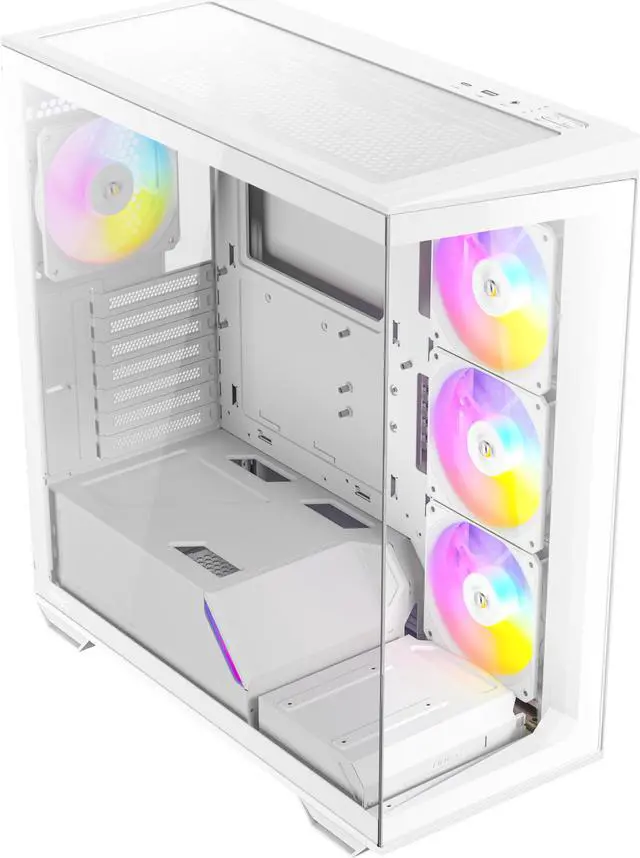 Alt view image 16 of 16 - Antec C3 ARGB White, 3 x 120mm & 1 x 120mm ARGB PWM Fans Included, Up to 8 Fans Simultaneously, Type-C 3.2 Gen 2 port, Seamless Tempered Glass Front & Side Panels, 360mm Radiator Support, Mid-Tower ATX PC Case