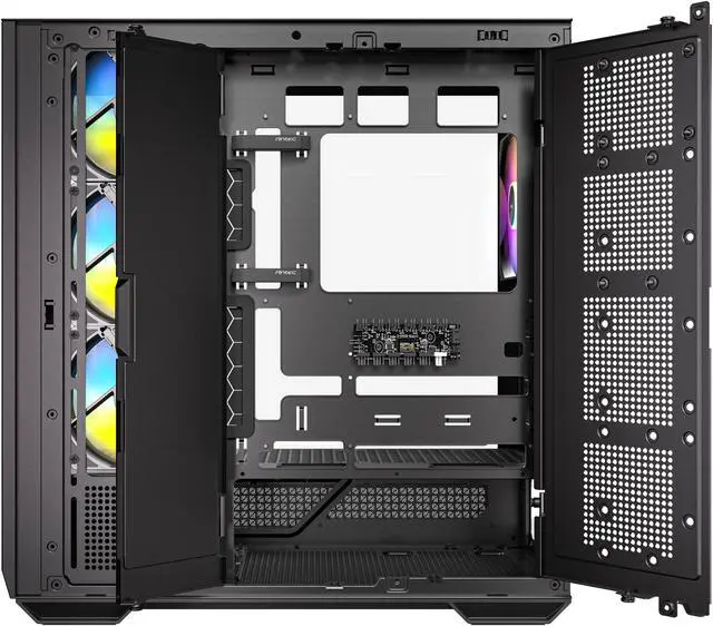 Alt view image 8 of 20 - Antec C7 ARGB, RTX 40 GPU Support, 4 x 120mm ARGB PWM Fans Included, Vertical GPU Cooling, Type-C 10Gbps, Seamless Tempered Glass Front & Side Panels, 360mm Radiator Support, Mid-Tower E-ATX PC Case
