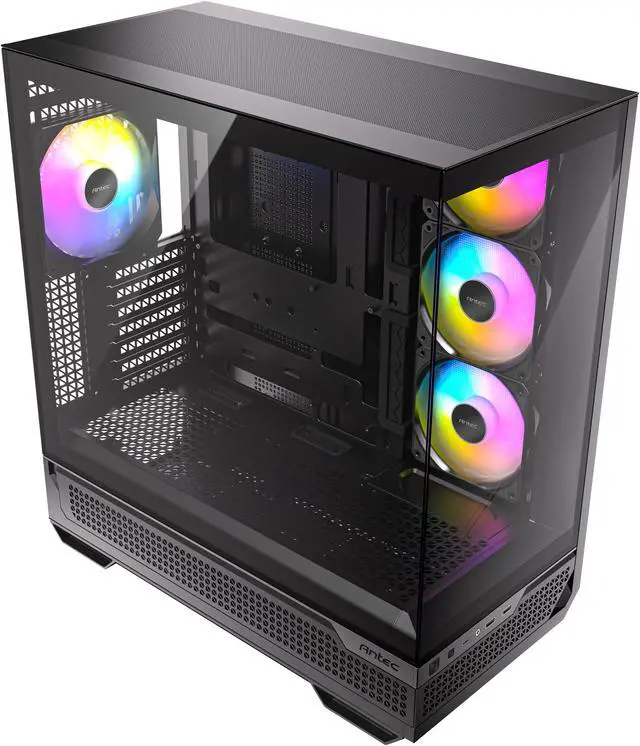 Alt view image 16 of 20 - Antec C7 ARGB, RTX 40 GPU Support, 4 x 120mm ARGB PWM Fans Included, Vertical GPU Cooling, Type-C 10Gbps, Seamless Tempered Glass Front & Side Panels, 360mm Radiator Support, Mid-Tower E-ATX PC Case