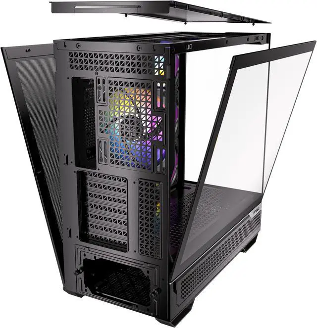 Alt view image 18 of 20 - Antec C7 ARGB, RTX 40 GPU Support, 4 x 120mm ARGB PWM Fans Included, Vertical GPU Cooling, Type-C 10Gbps, Seamless Tempered Glass Front & Side Panels, 360mm Radiator Support, Mid-Tower E-ATX PC Case