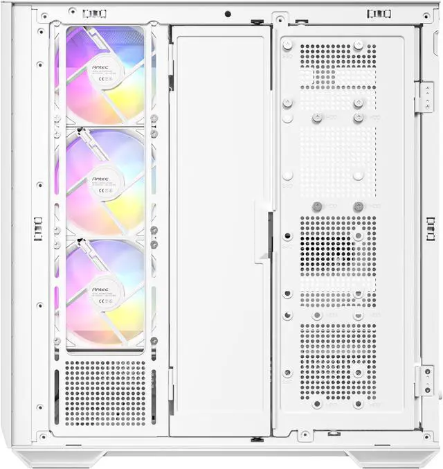 Alt view image 6 of 20 - Antec C7 ARGB White, RTX 40 GPU Support, 4 x 120mm ARGB PWM Fans Included, Vertical GPU Cooling, Type-C 10Gbps, Seamless Tempered Glass Front & Side Panels, 360mm Radiator Support, Mid-Tower E-ATX PC Case