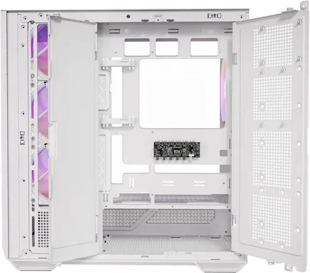 Alt view image 8 of 20 - Antec C7 ARGB White, RTX 40 GPU Support, 4 x 120mm ARGB PWM Fans Included, Vertical GPU Cooling, Type-C 10Gbps, Seamless Tempered Glass Front & Side Panels, 360mm Radiator Support, Mid-Tower E-ATX PC Case