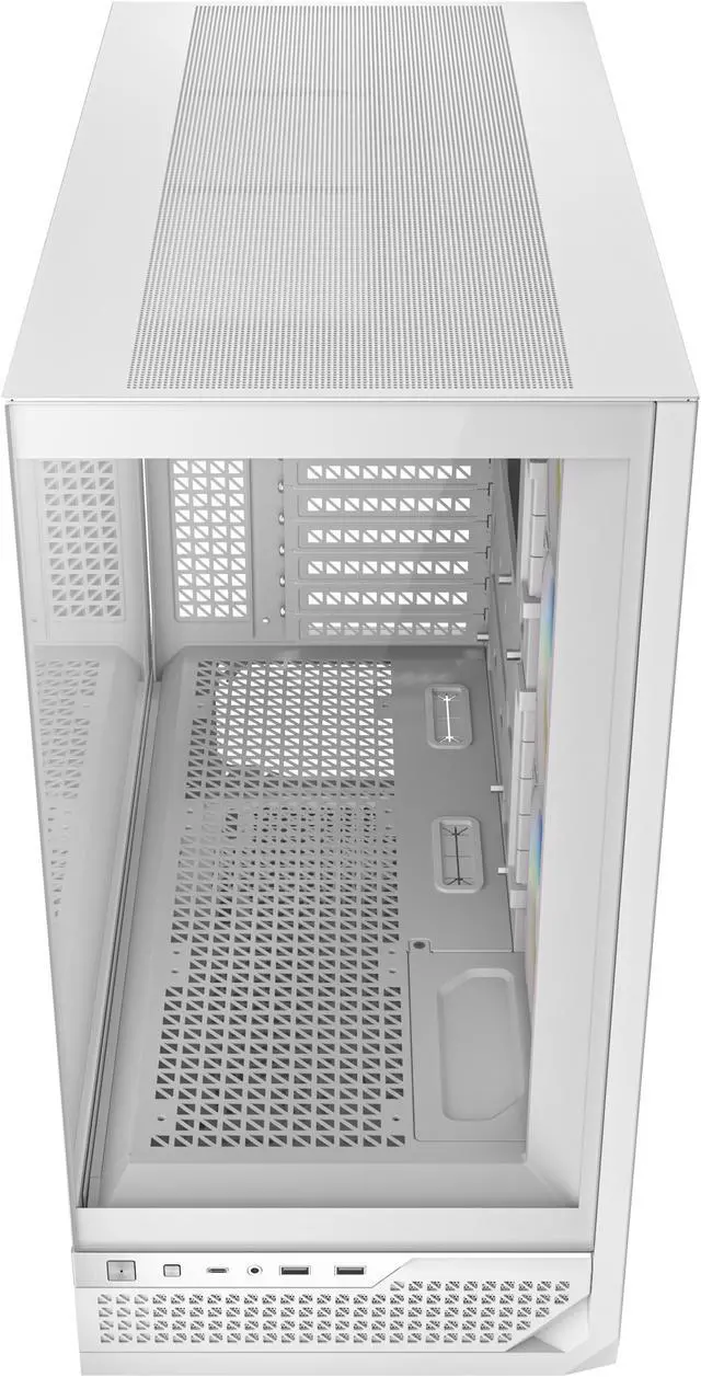 Alt view image 14 of 20 - Antec C7 ARGB White, RTX 40 GPU Support, 4 x 120mm ARGB PWM Fans Included, Vertical GPU Cooling, Type-C 10Gbps, Seamless Tempered Glass Front & Side Panels, 360mm Radiator Support, Mid-Tower E-ATX PC Case