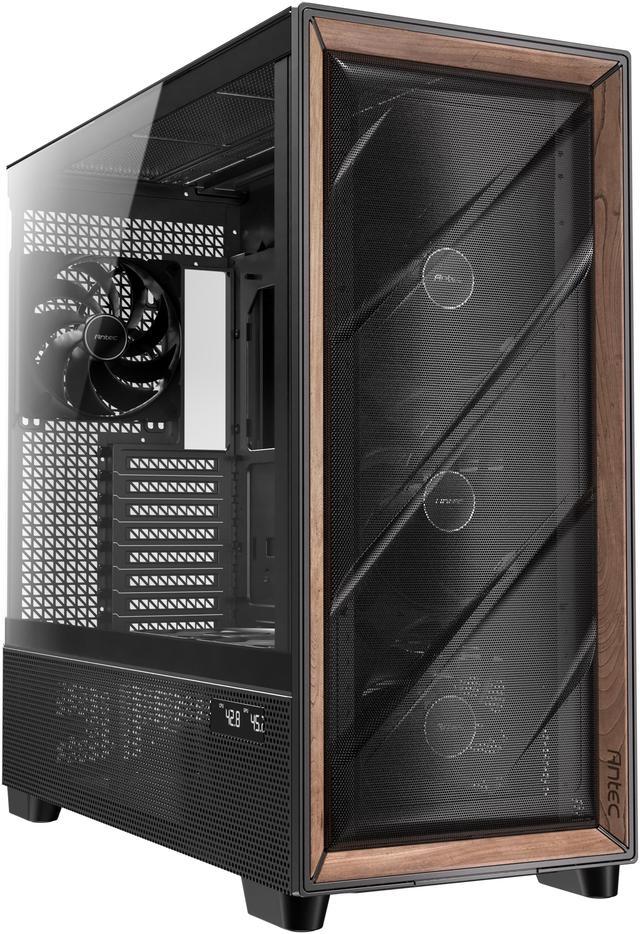 Alt view image 2 of 20 - Antec Flux Pro, 6 x PWM Fans Included, High-Airflow Front Panel with Walnut Wood, iShift PSU 90° Mount, USB3.0 x 2, Type-C, 420mm Radiator Support, Temp. Display, Full-Tower E-ATX PC Case