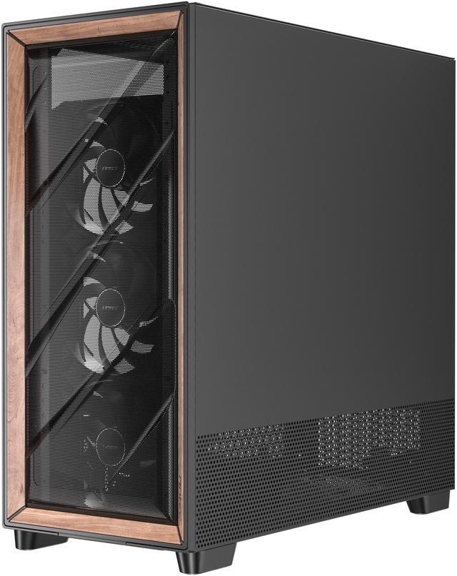 Alt view image 6 of 20 - Antec Flux Pro, 6 x PWM Fans Included, High-Airflow Front Panel with Walnut Wood, iShift PSU 90° Mount, USB3.0 x 2, Type-C, 420mm Radiator Support, Temp. Display, Full-Tower E-ATX PC Case