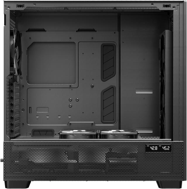 Alt view image 10 of 20 - Antec Flux Pro, 6 x PWM Fans Included, High-Airflow Front Panel with Walnut Wood, iShift PSU 90° Mount, USB3.0 x 2, Type-C, 420mm Radiator Support, Temp. Display, Full-Tower E-ATX PC Case