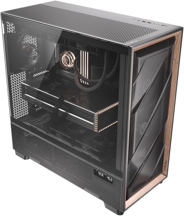Alt view image 15 of 20 - Antec Flux Pro, 6 x PWM Fans Included, High-Airflow Front Panel with Walnut Wood, iShift PSU 90° Mount, USB3.0 x 2, Type-C, 420mm Radiator Support, Temp. Display, Full-Tower E-ATX PC Case