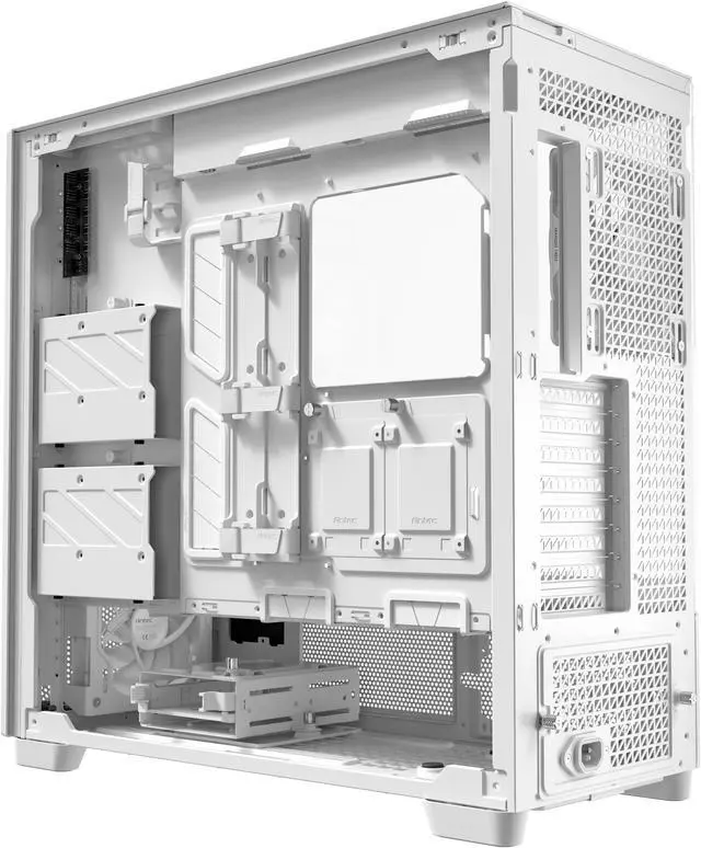 Alt view image 4 of 20 - Antec Flux Pro White, 6 x PWM Fans Included, High-Airflow Front Panel with Birch Wood, iShift PSU 90° Mount, USB3.0 x 2, Type-C, 420mm Radiator Support, Temp. Display, Full-Tower E-ATX PC Case