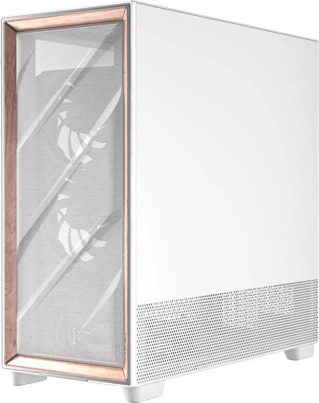 Alt view image 5 of 20 - Antec Flux Pro White, 6 x PWM Fans Included, High-Airflow Front Panel with Birch Wood, iShift PSU 90° Mount, USB3.0 x 2, Type-C, 420mm Radiator Support, Temp. Display, Full-Tower E-ATX PC Case