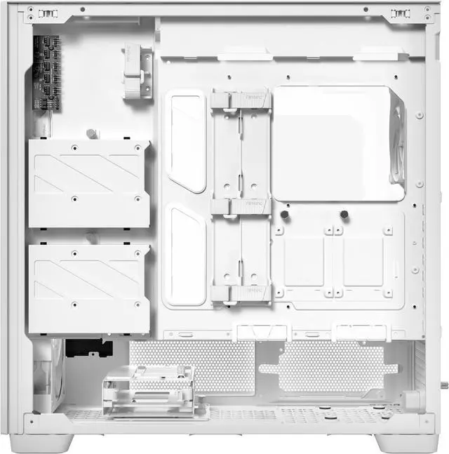 Alt view image 6 of 20 - Antec Flux Pro White, 6 x PWM Fans Included, High-Airflow Front Panel with Birch Wood, iShift PSU 90° Mount, USB3.0 x 2, Type-C, 420mm Radiator Support, Temp. Display, Full-Tower E-ATX PC Case