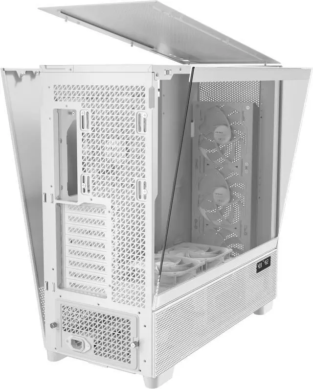Alt view image 16 of 20 - Antec Flux Pro White, 6 x PWM Fans Included, High-Airflow Front Panel with Birch Wood, iShift PSU 90° Mount, USB3.0 x 2, Type-C, 420mm Radiator Support, Temp. Display, Full-Tower E-ATX PC Case