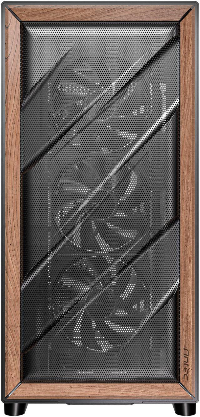 Alt view image 5 of 15 - Antec Flux SE Silent PC Case, Sound-Dampening Foam Side Panels for Quiet Operation, Walnut Wood Front Panel, 5 x PWM Fans, USB Type-C, 420mm Radiator Support, Back Connect Ready, E-ATX Mid Tower Case