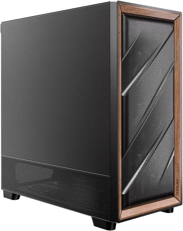 Alt view image 8 of 15 - Antec Flux SE Silent PC Case, Sound-Dampening Foam Side Panels for Quiet Operation, Walnut Wood Front Panel, 5 x PWM Fans, USB Type-C, 420mm Radiator Support, Back Connect Ready, E-ATX Mid Tower Case