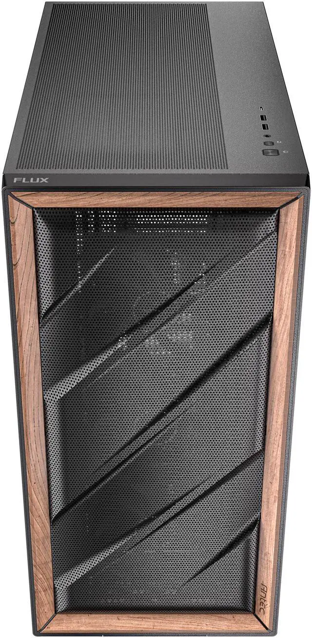 Alt view image 12 of 15 - Antec Flux SE Silent PC Case, Sound-Dampening Foam Side Panels for Quiet Operation, Walnut Wood Front Panel, 5 x PWM Fans, USB Type-C, 420mm Radiator Support, Back Connect Ready, E-ATX Mid Tower Case