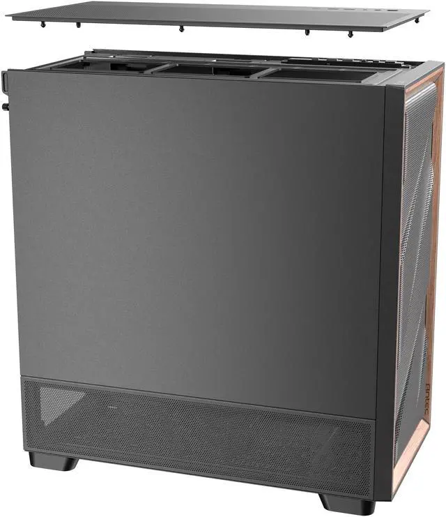 Alt view image 15 of 15 - Antec Flux SE Silent PC Case, Sound-Dampening Foam Side Panels for Quiet Operation, Walnut Wood Front Panel, 5 x PWM Fans, USB Type-C, 420mm Radiator Support, Back Connect Ready, E-ATX Mid Tower Case