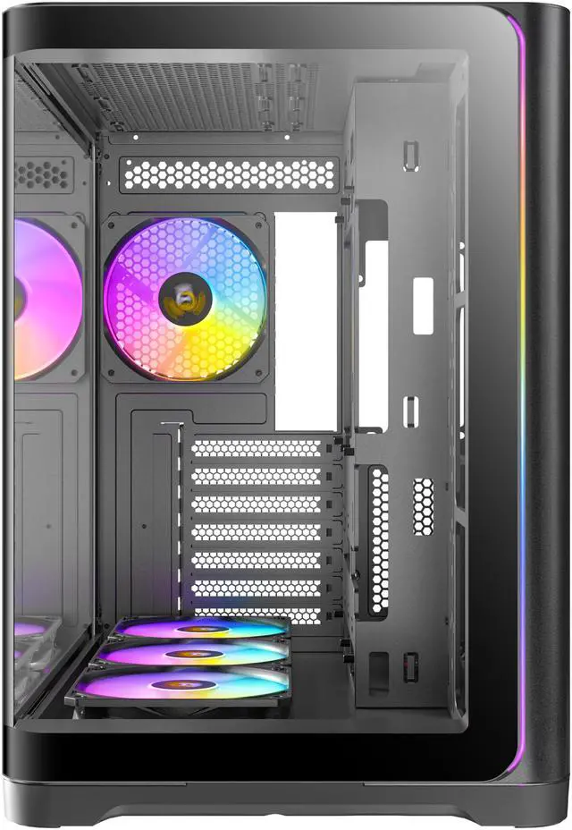 Alt view image 6 of 16 - Antec C5 Curve ARGB, 4 x 120mm ARGB PWM Fans Included, Up to 10 Fans Simultaneously, Type-C 3.2 Gen 2 Port, Curved Tempered Glass Front & Side Panels, 360mm Radiator Support, Mid-Tower ATX PC Case