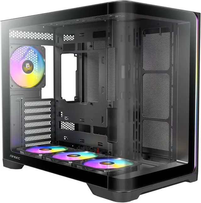 Alt view image 2 of 16 - Antec C5 Curve ARGB, 4 x 120mm ARGB PWM Fans Included, Up to 10 Fans Simultaneously, Type-C 3.2 Gen 2 Port, Curved Tempered Glass Front & Side Panels, 360mm Radiator Support, Mid-Tower ATX PC Case