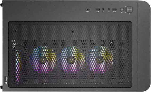 Alt view image 13 of 16 - Antec C5 Curve ARGB, 4 x 120mm ARGB PWM Fans Included, Up to 10 Fans Simultaneously, Type-C 3.2 Gen 2 Port, Curved Tempered Glass Front & Side Panels, 360mm Radiator Support, Mid-Tower ATX PC Case