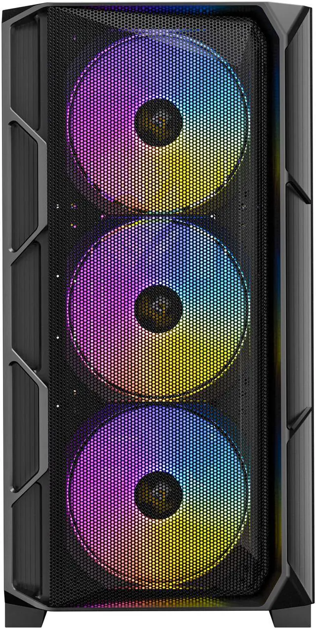 Alt view image 4 of 6 - Antec AX1000 ARGB, 4 x 140mm ARGB PWM Fans Included, ARGB PWM Fan Controller, Up to 9 Fans Simultaneously, Type-C 3.2 Gen 2 Port, Full-View Tempered Glass Side Panel, 360mm Radiator Support, Mid-Tower ATX PC Case
