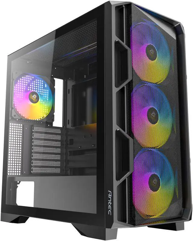 Alt view image 2 of 6 - Antec AX1000 ARGB, 4 x 140mm ARGB PWM Fans Included, ARGB PWM Fan Controller, Up to 9 Fans Simultaneously, Type-C 3.2 Gen 2 Port, Full-View Tempered Glass Side Panel, 360mm Radiator Support, Mid-Tower ATX PC Case